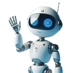 cute robot waving